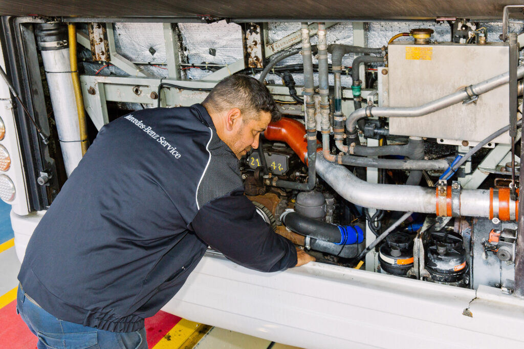 JJ Kavanagh mechanic in diagnostic workshop